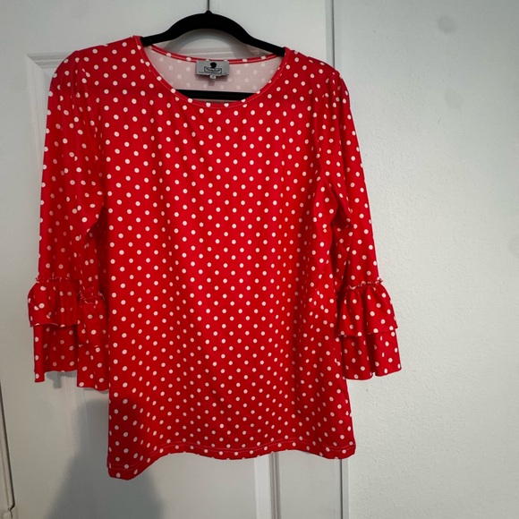 Dainty Jewells Tops - Dainty Jewells Red and White Polka Dot